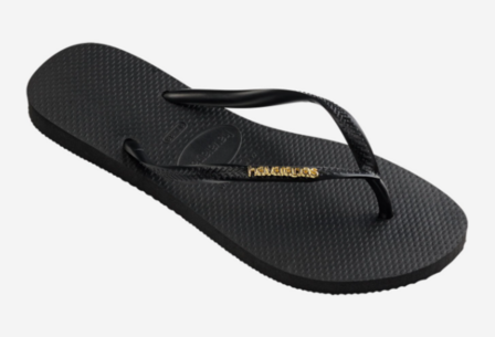 Havaianas Slim Logo Metallic Black