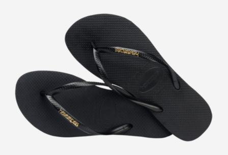 Havaianas Slim Logo Metallic Black