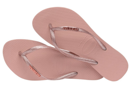 Havaianas Slim Logo Metallic Rose Gold