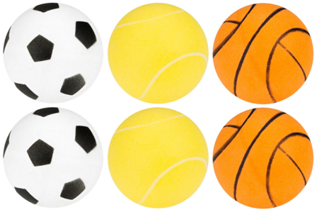 Tafeltennis ballen 6 stuks met basketbal, voetbal en tennisbal