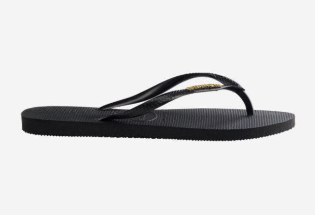 Havaianas Slim Logo Metallic Black