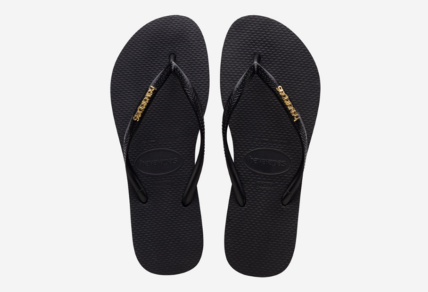 Havaianas Slim Logo Metallic Black