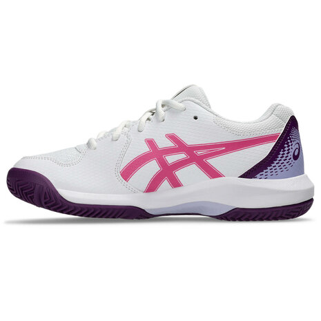 Asics Gel Dedicate 8 Padel GS - WHITE/DRAGON FRUIT