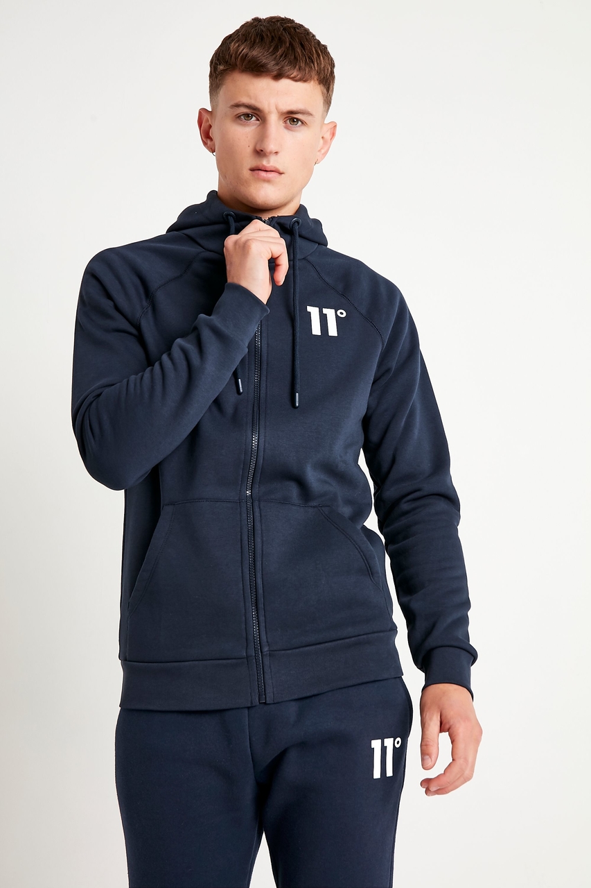 11 degrees navy hoodie sale